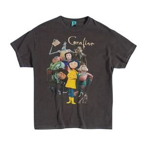 Coraline Unisex Adult Good And Evil T-Shirt / Black/Charcoal